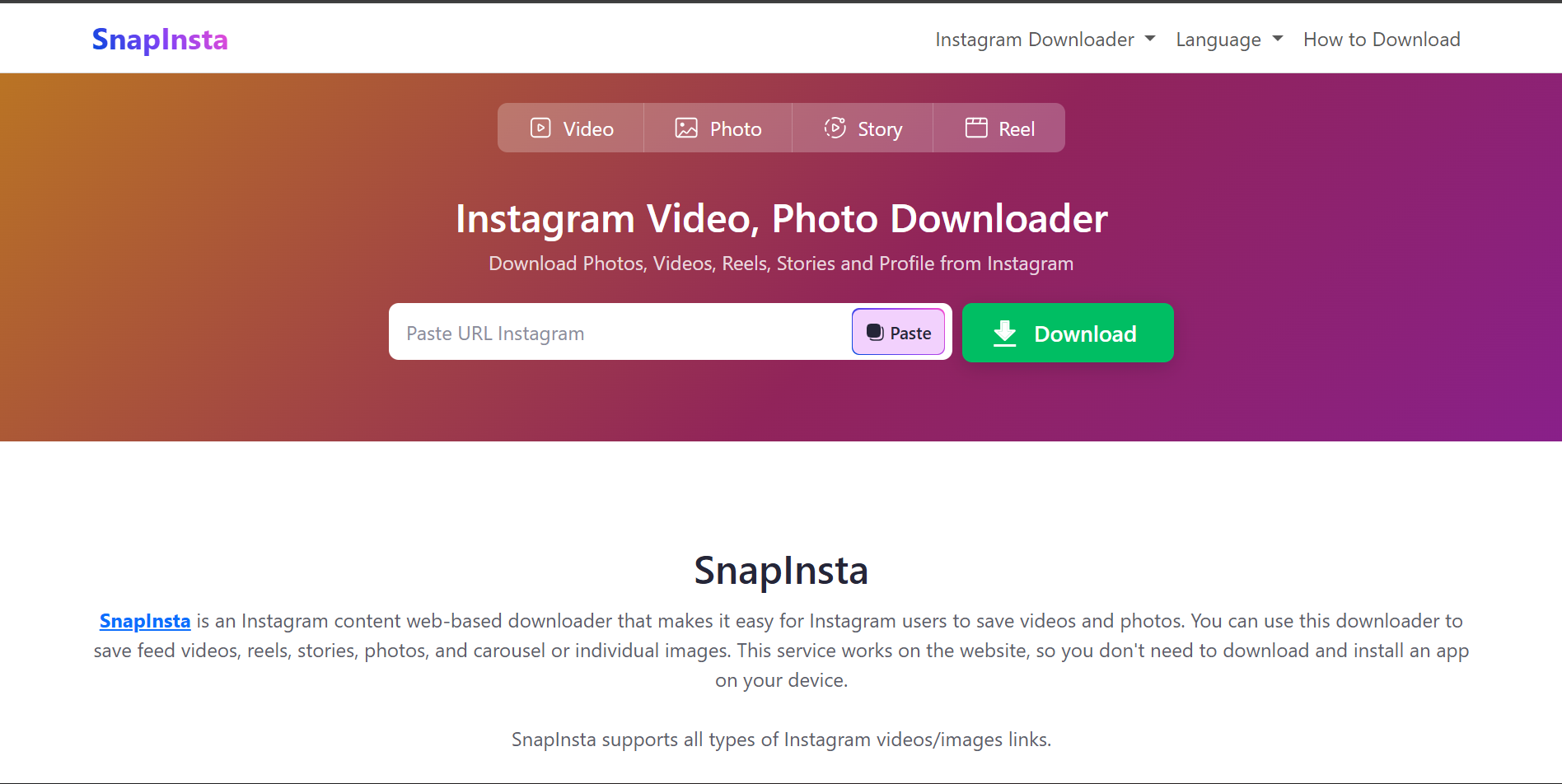 SnapInsta Downloader Solusi Praktis untuk Konten IG